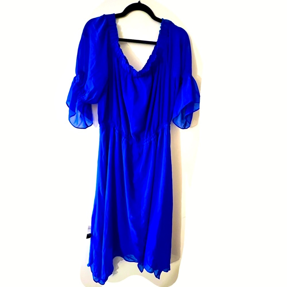City Chic: Reflections Dress - cobalt